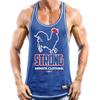 Monsta Clothing Co. Men's Workout (Rooster Strong) Racerback (G:BL/WT-A:WT/RD) view 1