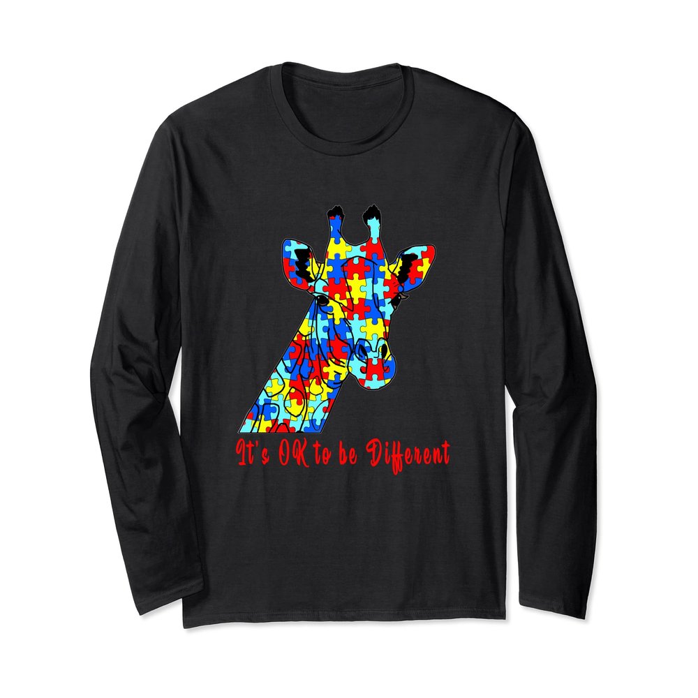 It's Ok To Be Different Autism Awareness Giraffe Kids Shirt