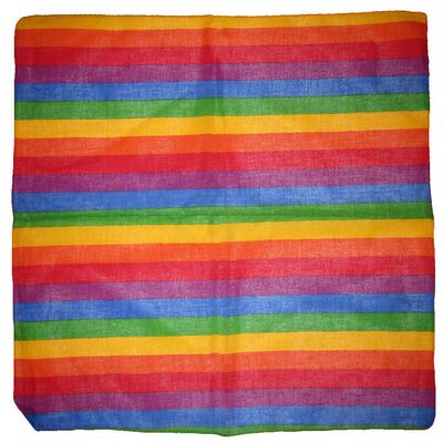 MWS 22"x22" Rainbow Gay Pride Striped 100% Cotton Bandanna