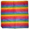 MWS 22"x22" Rainbow Gay Pride Striped 100% Cotton Bandanna view 1