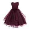 ekidsbridal Wedding Asymmetric Ruffles Satin Organza Flower Girl Dress Sequin 012s 6 view 2