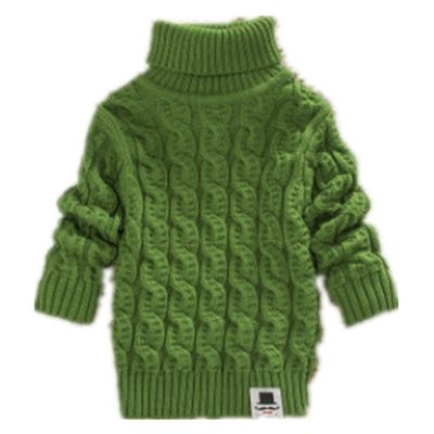 Nine Minow 5-9 Years Kids Turtleneck Sweater Boys Girls Knit Sweater Christmas (Green, 7-8 Years)