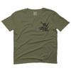 0115. Skeleton Shaka Good Vibes Graphic Vintage Surf Bones Hand for Men T Shirt (Olive Green, 2X-Large) view 1