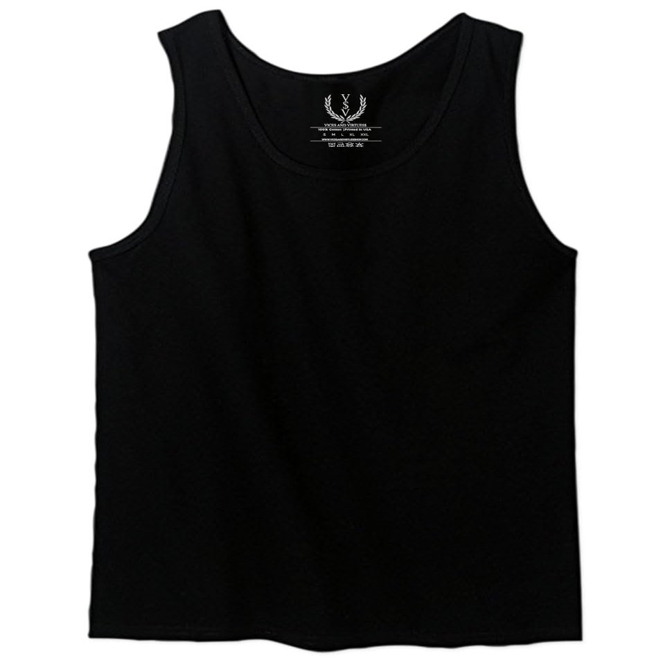 0115. Skeleton Shaka Good Vibes Graphic Vintage Surf Bones Hand Men's Tank Top (Black, Large)