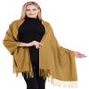 CJ Apparel Gold Thick Solid Color Tassels Design Cotton Blend Shawl Scarf Wrap Stole Throw Head Wrap Pashmina New view 2