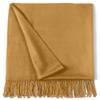 CJ Apparel Gold Thick Solid Color Tassels Design Cotton Blend Shawl Scarf Wrap Stole Throw Head Wrap Pashmina New view 3