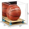 Better Display Cases Basketball Holder Clear Full Size Acrylic Display Case with Blue Risers ,Mirror case, Wood Two Tiered Base 11" L x 11" W x 11" H (A001-BLR) view 2