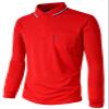 BCPOLO Polo Shirt Long Sleeves Athletic Fit Golf Solid Quick Dry Polo T-Shirt Red-S view 1