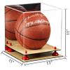Better Display Cases Basketball Holder Clear Full Size Acrylic Display Case with Red Risers ,Mirror case,Wood Two Tiered Base 11" L x 11" W x 11" H (A001-RR) view 2