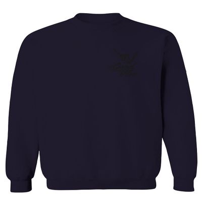 0115. Skeleton Shaka Good Vibes Graphic Vintage Surf Bones Hand Men's Crewneck Sweatshirt (Navy X-Large)