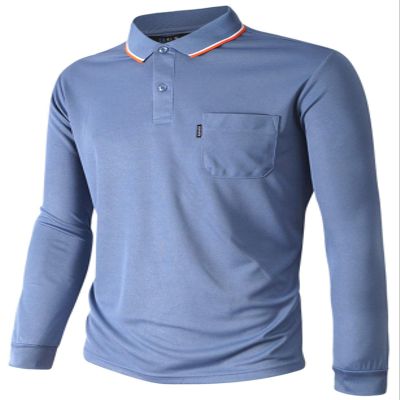 BCPOLO Polo Shirt Long Sleeves Athletic Fit Golf Solid Quick Dry Polo T-Shirt Gray-XS