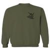 0115. Skeleton Shaka Good Vibes Graphic Vintage Surf Bones Hand Men's Crewneck Sweatshirt (Olive, X-Large) view 1