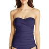 Anne Cole Womens Twist Front Bandeau Swim Top Separates Navy S view 1