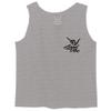0115. Skeleton Shaka Good Vibes Graphic Vintage Surf Bones Hand Men's Tank Top (Light Gray 2X-Large) view 1