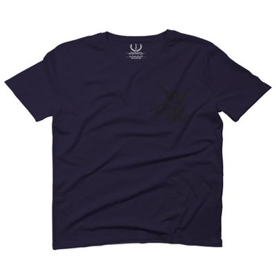 0115. Skeleton Shaka Good Vibes Graphic Vintage Surf Bones Hand for Men T Shirt (Navy Blue, 2X-Large)