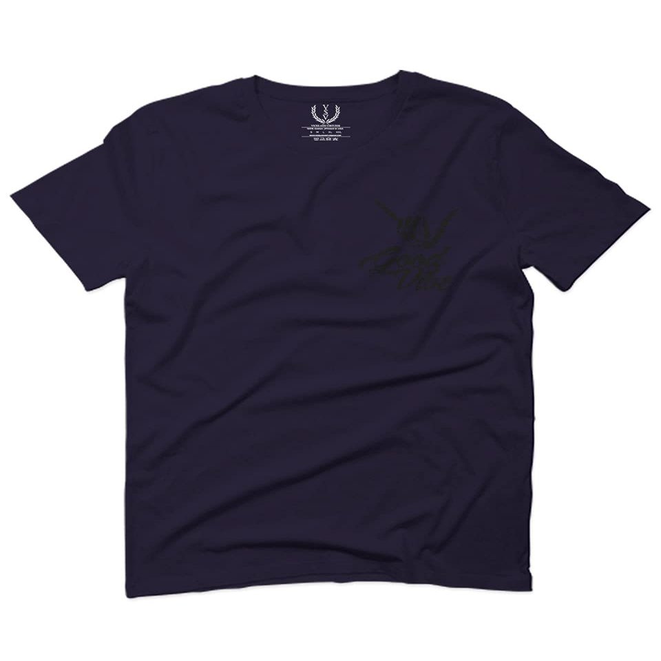 0115. Skeleton Shaka Good Vibes Graphic Vintage Surf Bones Hand for Men T Shirt (Navy Blue, 2X-Large)