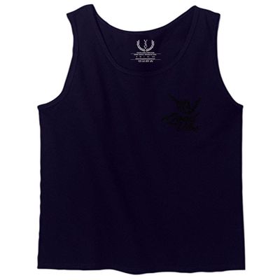 0115. Skeleton Shaka Good Vibes Graphic Vintage Surf Bones Hand Men's Tank Top (Navy Blue, Large)