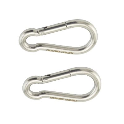 2 x Stainless Steel 316 Spring Hook Carabiner Scuba Diving Snap Gear Hook (5x50mm)