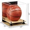 Better Display Cases Basketball Holder Clear Full Size Acrylic Display Case with Black Risers ,Mirror case,Wood Two Tiered Base 11" L x 11" W x 11" H (A001-BR) view 2