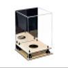 Better Display Cases Basketball Holder Clear Full Size Acrylic Display Case with Black Risers ,Mirror case,Wood Two Tiered Base 11" L x 11" W x 11" H (A001-BR) view 3