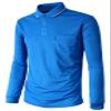 BCPOLO Polo Shirt Long Sleeves Athletic Fit Golf Solid Quick Dry Polo T-Shirt Cobalt-XS view 1