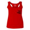 0115. Skeleton Shaka Good Vibes Graphic Vintage Surf Bones Hand Women's Tank Top Racerback (Red, Large) view 1