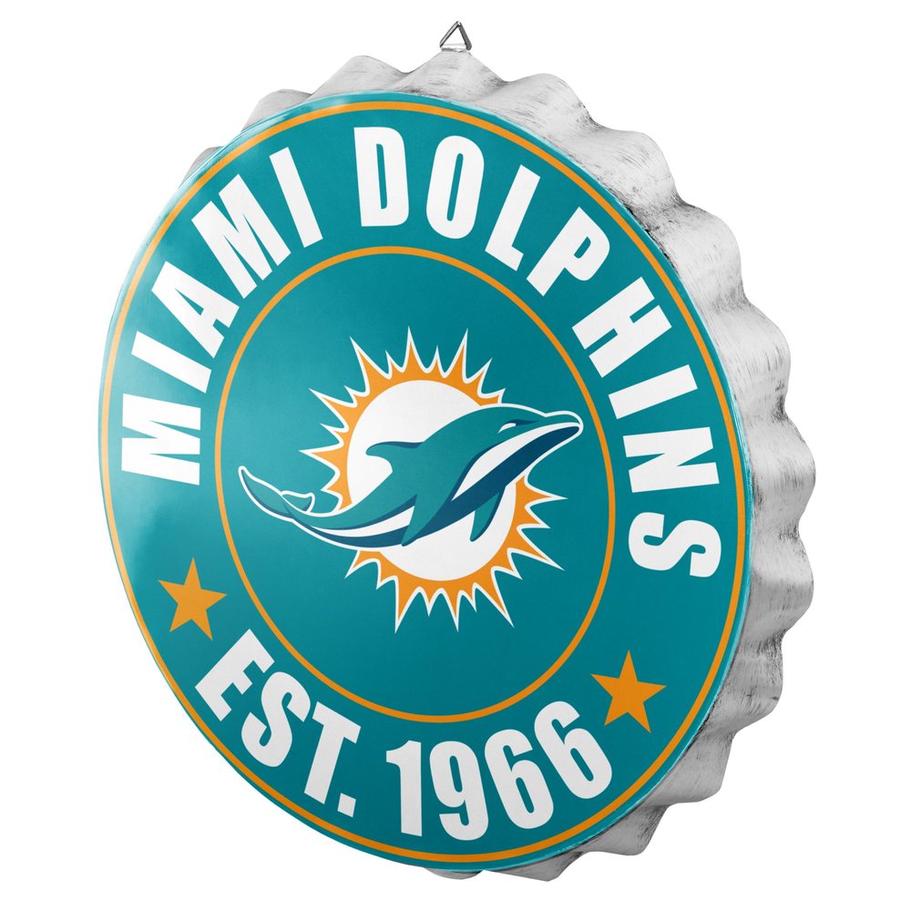 FOCO Miami Dolphins NFL Metal Distressed Bottlecap Sign