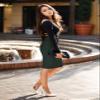 Hybrid & Company Women's Premium Nylon Ponte Stretch High Waist Pencil Suit Skirt Below Knee KSK45002 1073T Hunter S view 2