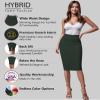 Hybrid & Company Women's Premium Nylon Ponte Stretch High Waist Pencil Suit Skirt Below Knee KSK45002 1073T Hunter S view 4