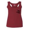 0115. Skeleton Shaka Good Vibes Graphic Vintage Surf Bones Hand Women's Tank Top Racerback (Maroon, Large) view 1
