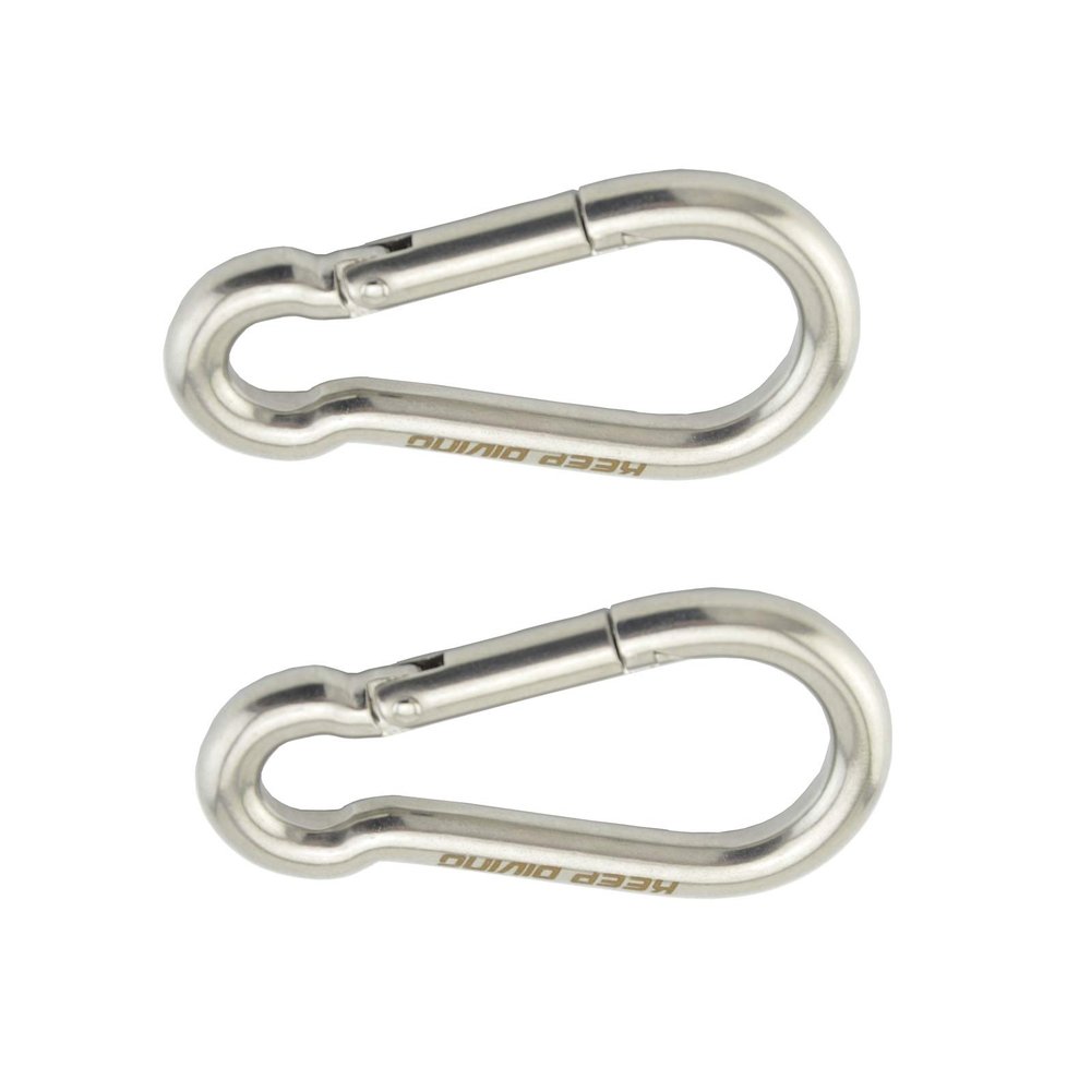 2 x Stainless Steel 316 Spring Hook Carabiner Scuba Diving Snap Gear Hook (6x60mm)