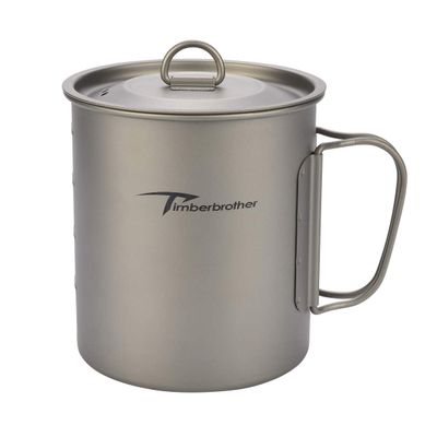 Timberbrother 750ml Titanium Outdoor Camping Mug with Lid (Without Handle)