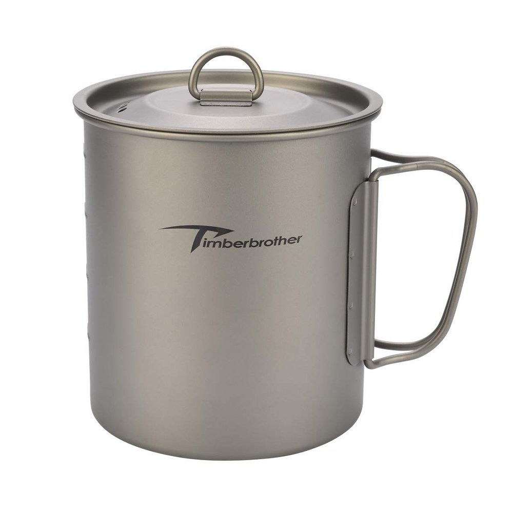 Timberbrother 750ml Titanium Outdoor Camping Mug with Lid (Without Handle)