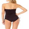 Anne Cole Twist Front Bandeau Tankini Swim Top Black view 1
