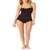 Anne Cole Twist Front Bandeau Tankini Swim Top Black view 2