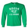 DD214 Alumni Distressed American Flag Long Sleeve T-Shirt Military Veteran Tee Green 3X-Large view 1