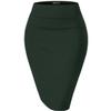 Hybrid & Company Women's Premium Nylon Ponte Stretch High Waist Pencil Suit Skirt Below Knee KSK45002X 1073T Hunter 2X view 1