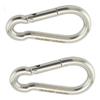 2 x Stainless Steel 316 Spring Hook Carabiner Scuba Diving Snap Gear Hook (6x60mm & 8x80mm) view 1
