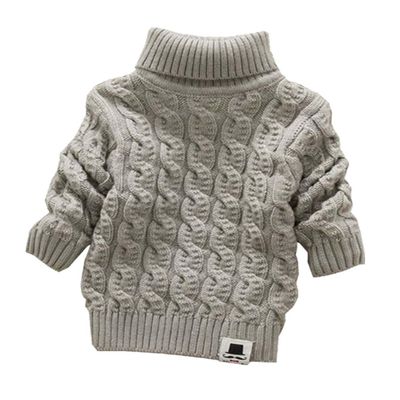 Nine Minow 5-9 Years Kids Turtleneck Sweater Boys Girls Knit Sweater Christmas (Grey, 7-8 Years)