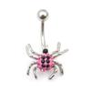 14g Cubic Zirconia Gems Cute Spider CZ Belly Button Ring Navel Piercing Jewelry view 1