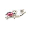 14g Cubic Zirconia Gems Cute Spider CZ Belly Button Ring Navel Piercing Jewelry view 2
