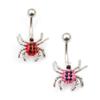 14g Cubic Zirconia Gems Cute Spider CZ Belly Button Ring Navel Piercing Jewelry view 4