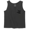 0115. Skeleton Shaka Good Vibes Graphic Vintage Surf Bones Hand Men's Tank Top (Charcoal, Small) view 1