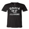 DD214 Alumni Distressed American Flag V-Neck T-Shirt Military Veteran Tee Black Small view 1