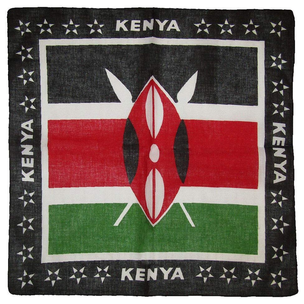 MWS 22"x22" Kenya Country 100% Cotton Bandanna