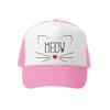 Grom Squad Kids Trucker Hat - Mesh Adjustable Toddler Baseball Hat for Boys & Girls - Baby, Infant, Toddler, School-Age Sizes 2-5 Years, Meow, Pink/White view 1