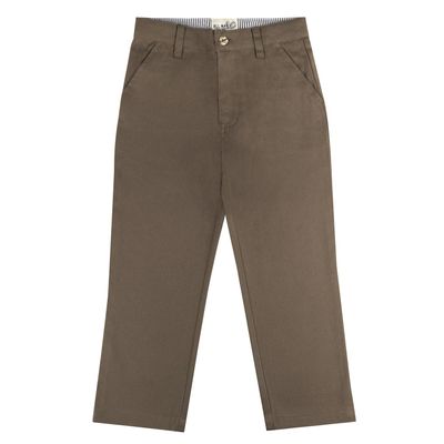 Buyless Fashion Boys Pants Flat Front Soft Cotton Casual Regular Fit Straight - 21S1824-KKI-24M Khaki