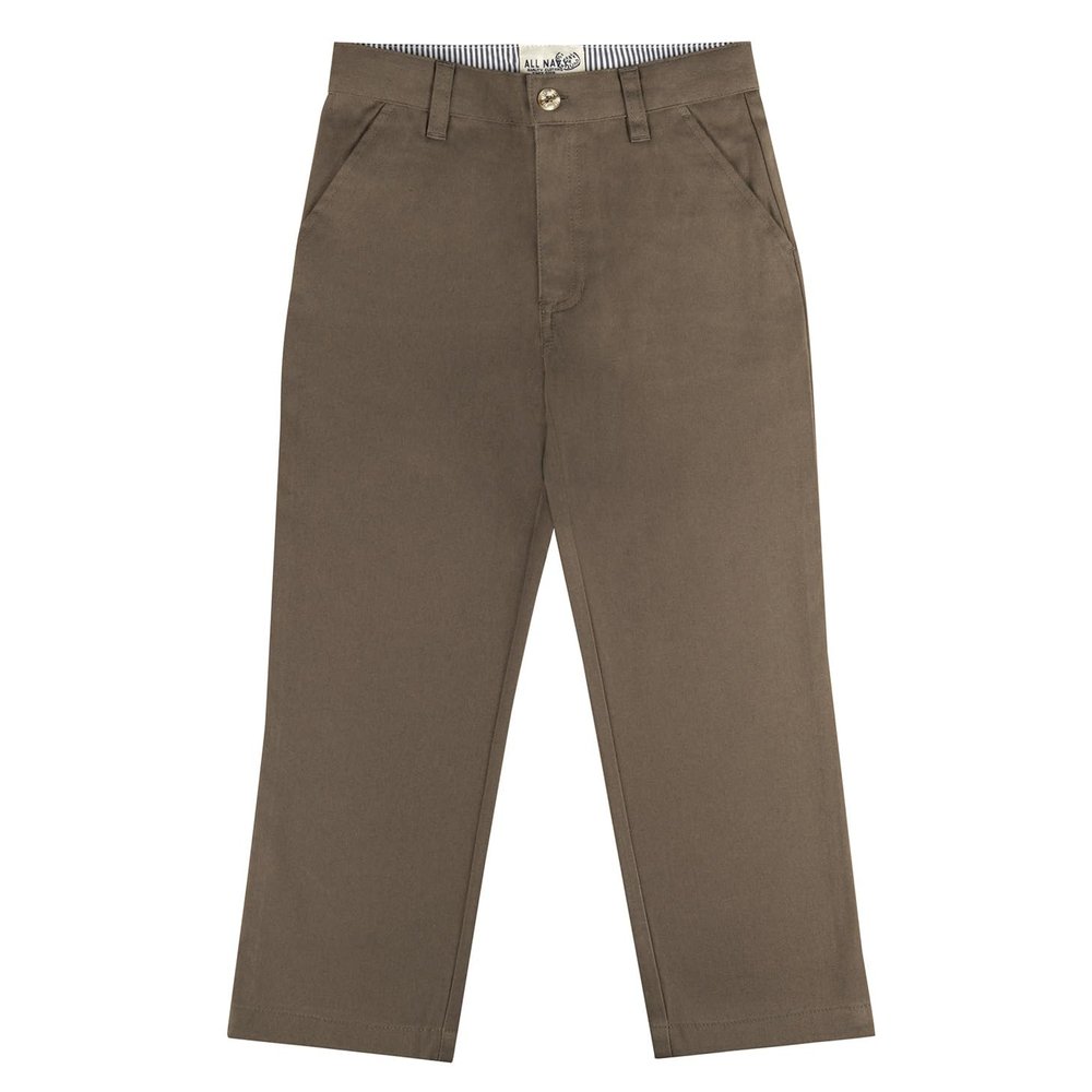 Buyless Fashion Boys Pants Flat Front Soft Cotton Casual Regular Fit Straight - 21S1824-KKI-24M Khaki