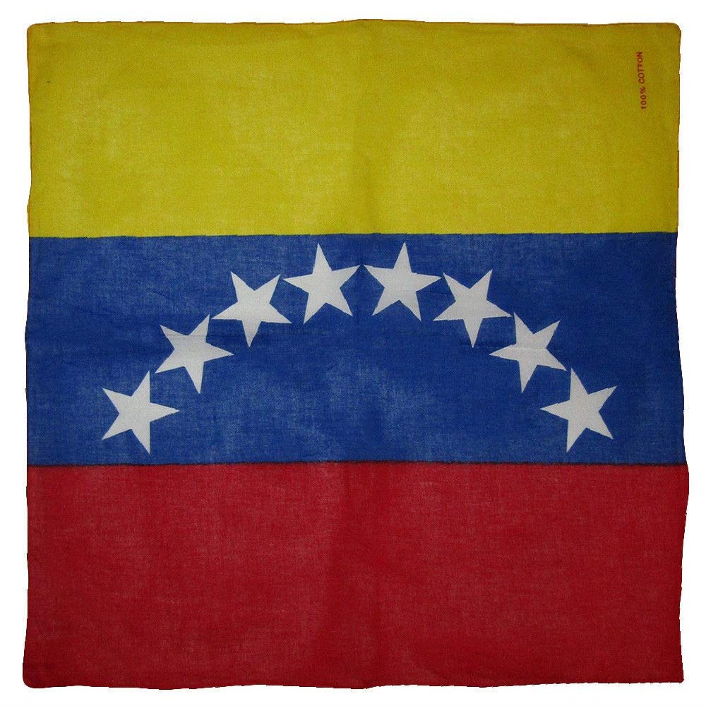 MWS Wholesale Lot 3 Venezuela 8 Star 100% Cotton 22"x22" Bandanna