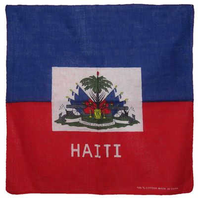 MWS Wholesale Lot 3 Haiti Country 100% Cotton 22"x22" Bandanna